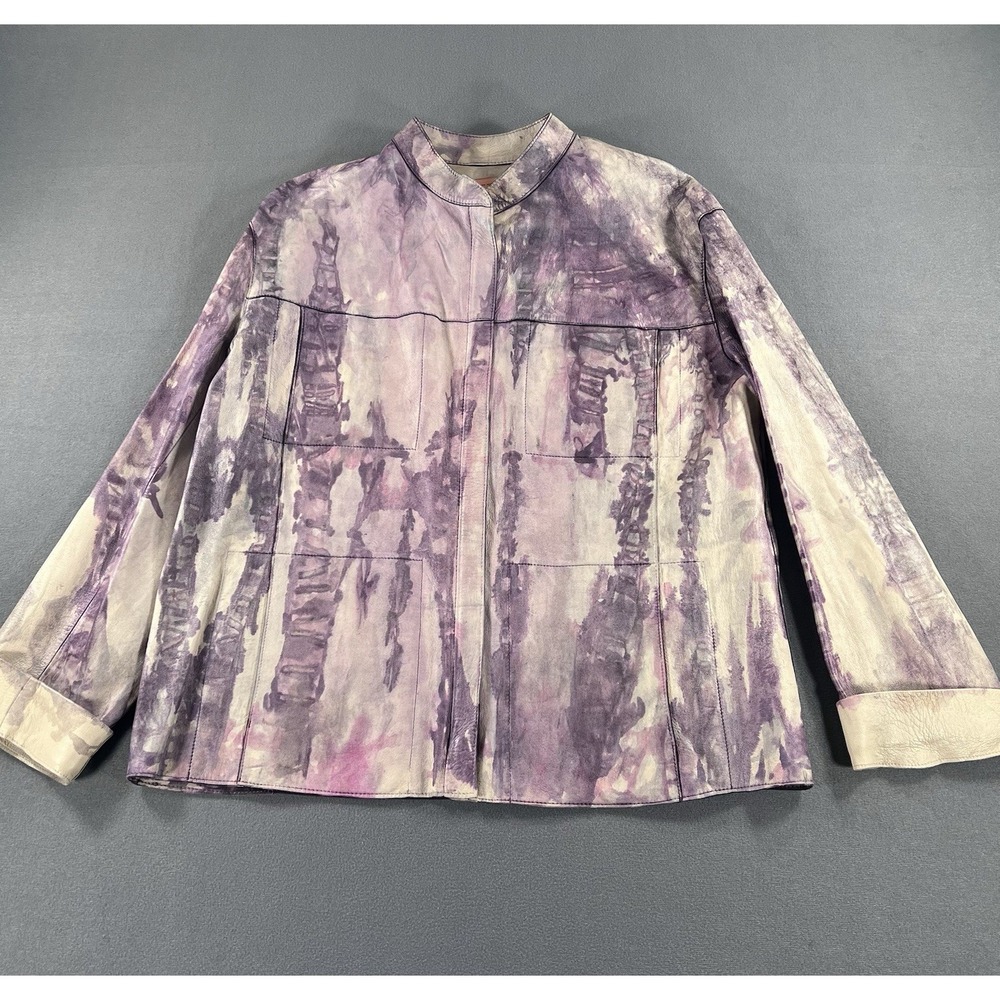 Leather Revolution Women's L Hand Painted Suede Leather Jacket Wearable Art Boho